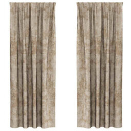 Berkfield Curtain With Curtains 2 Pcs Champagne 245 X 140 Cm Velvet - thumbnail 2