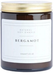 Cosyart Bergamot Scented Glass Jar Candle 200Ml - Zesty Citrus Aroma And Long Burn Time - Perfect Home Gift