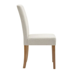 Hallowood Furniture Newquay Oak Flip Top Extending Table With 4 Upholstered Chairs In Beige Fabric - thumbnail 9