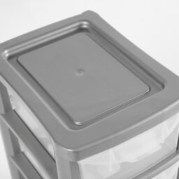 Thumbs Up Silver Plastic 4 Drawer Tower Storage Unit Small A5 Stationery Filing 38.5Cm - thumbnail 5