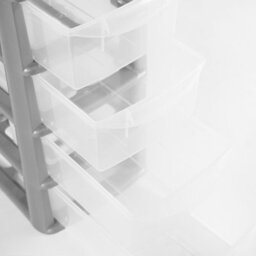 Thumbs Up Silver Plastic 4 Drawer Tower Storage Unit Small A5 Stationery Filing 38.5Cm - thumbnail 3
