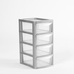 Thumbs Up Silver Plastic 4 Drawer Tower Storage Unit Small A5 Stationery Filing 38.5Cm - thumbnail 2