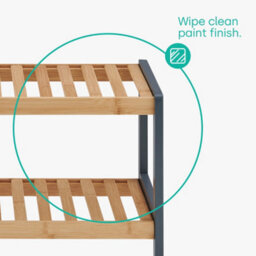 Livivo 2-Tier Natural Bamboo Shoe Rack With 2 Shelves, Large Storage Capacity, Wooden Shoe Stand & Organiser - Grey/natural - thumbnail 8