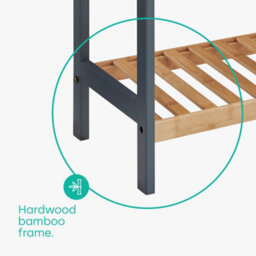 Livivo 2-Tier Natural Bamboo Shoe Rack With 2 Shelves, Large Storage Capacity, Wooden Shoe Stand & Organiser - Grey/natural - thumbnail 7