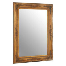 Orsina Baroque Rectangular Antique Gold Wall Mirror,bevelled Edge Mirror With Floral Motif,hanging Mirror For Décor - thumbnail 2