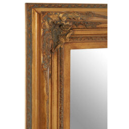 Orsina Baroque Rectangular Antique Gold Wall Mirror,bevelled Edge Mirror With Floral Motif,hanging Mirror For Décor - thumbnail 3