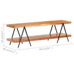 Berkfield Industrial Tv Cabinet 160X40X50 Cm Solid Acacia Wood - thumbnail 5
