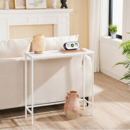 White Console Table Compact Display Table Sofa Table 75 X 24 X 75 Cm Entryway - thumbnail 3