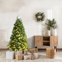 Pelle & Sol 4/5/6/7Ft Pre Lit Artificial Xmas Tree 400/760/1142/1560 Alaskan Pine Tip 200/300/400/600 Led 8 Light Mode With Timer - thumbnail 3
