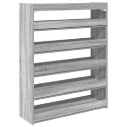 Berkfield Shoe Rack Grey Sonoma 80X25X100 Cm Engineered Wood - thumbnail 6