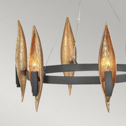 Luminosa Lighting Luminosa Hinkley Willow Cylindrical Pendant Ceiling Light Carbon Black With Deluxe Gold - thumbnail 4