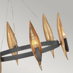 Luminosa Lighting Luminosa Hinkley Willow Cylindrical Pendant Ceiling Light Carbon Black With Deluxe Gold - thumbnail 3