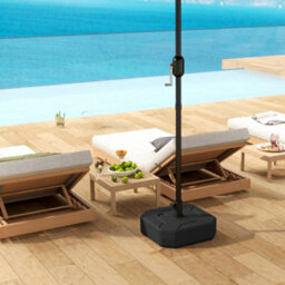 Outsunny Square Garden Parasol Base, Sand/water Filled Parasol Stand, Black - thumbnail 8
