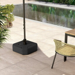 Outsunny Square Garden Parasol Base, Sand/water Filled Parasol Stand, Black - thumbnail 9