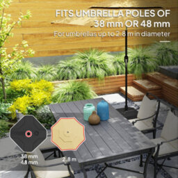 Outsunny Square Garden Parasol Base, Sand/water Filled Parasol Stand, Black - thumbnail 5