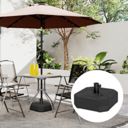 Outsunny Square Garden Parasol Base, Sand/water Filled Parasol Stand, Black - thumbnail 7