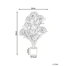 Beliani Artificial Plant Hortensium 90 Cm Pink - thumbnail 3