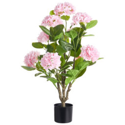 Beliani Artificial Plant Hortensium 90 Cm Pink