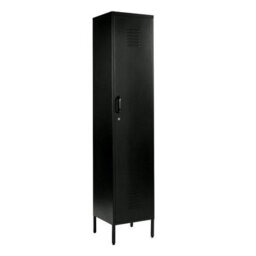 MMT Funiture Designs mmt  Black Metal 3 Shelve Locker Cabinet, 1 Door Storage Cupboard For Home Or Office