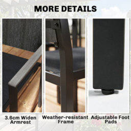 Outsunny Garden Dining Set With Acacia Wood Table Top, Stackable Chairs - thumbnail 7