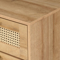 Manila Oak & Pvc Rattan Chest Of 3+2 Drawers Bedroom Storage Furniture - thumbnail 6