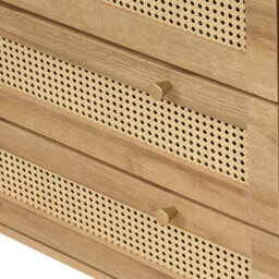 Manila Oak & Pvc Rattan Chest Of 3+2 Drawers Bedroom Storage Furniture - thumbnail 8
