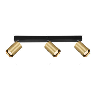 Luminosa Lighting Luminosa Nesto Ceiling Spotlight Bar Black, Brass 3Xgu10 - image 1