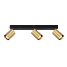 Luminosa Lighting Luminosa Nesto Ceiling Spotlight Bar Black, Brass 3Xgu10