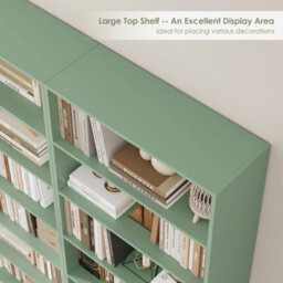 Green 7 Tiers Bookcase 209.5Cm Tall Living Room Bookshelf Free Standing Display Shelf - thumbnail 4