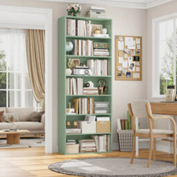 Green 7 Tiers Bookcase 209.5Cm Tall Living Room Bookshelf Free Standing Display Shelf - thumbnail 1
