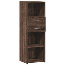 Berkfield Highboard Brown Oak 40X42.5X124 Cm Engineered Wood - thumbnail 2