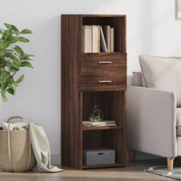Berkfield Highboard Brown Oak 40X42.5X124 Cm Engineered Wood - thumbnail 1