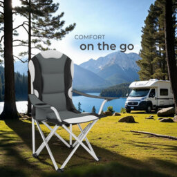 Tectake Camping Chair - Padded Seat With Carry Bag - Grey - Set Of 4 - thumbnail 8