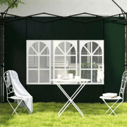 Gazebo Side Panels For 3X3(M) Or 3X6M Gazebo Canopy, 2 Pack, Green - thumbnail 1