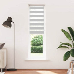 Berkfield Zebra Blind Light Grey 65X200 Cm Fabric Width 60.9 Cm Polyester - thumbnail 2