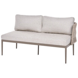 Beliani Garden Corner Sofa With Table 3 Seater Leffe Right Hand Metal Beige - thumbnail 7