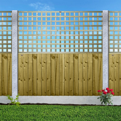 Premier Garden Supplies Flat Top Wooden Trellis Panel 6Ft X 3Ft (5 Pack) Privacy Square Lattice Fencing Topper Extension For Climbing Plant Support - image 1