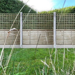 Premier Garden Supplies Flat Top Wooden Trellis Panel 6Ft X 3Ft (5 Pack) Privacy Square Lattice Fencing Topper Extension For Climbing Plant Support - thumbnail 2