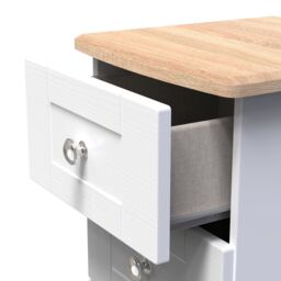 Santander Ready Assembled Matt White & Oak 5 Drawer Wide Bedside Chest (H)1074mm (W)395mm (D)411mm - thumbnail 4