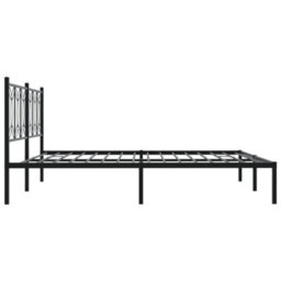 Berkfield Metal Bed Frame Without Mattress With Headboard Black 193X203Cm - thumbnail 5