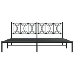Berkfield Metal Bed Frame Without Mattress With Headboard Black 193X203Cm - thumbnail 4