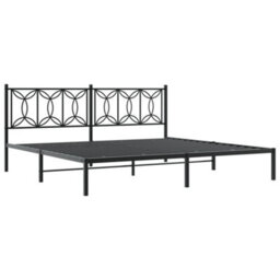 Berkfield Metal Bed Frame Without Mattress With Headboard Black 193X203Cm - thumbnail 3