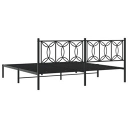 Berkfield Metal Bed Frame Without Mattress With Headboard Black 193X203Cm - thumbnail 6