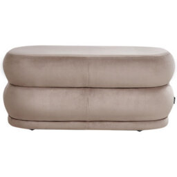 Beliani Upholstered Bench Ellendale Velvet Taupe - thumbnail 4