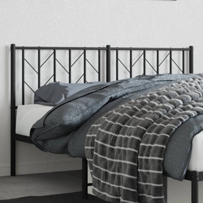 Berkfield Metal Headboard Black 150 Cm - image 1