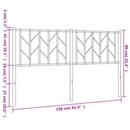 Berkfield Metal Headboard Black 150 Cm - thumbnail 7
