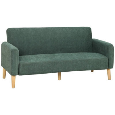 2 Seater Sofa, Small Couch With Wide And Deep Seat, Dark Green - image 1