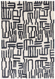 Modern Easy To Clean Black Abstract Rug For Living Room Dining Room & Bedroom-200Cm X 290Cm - thumbnail 1