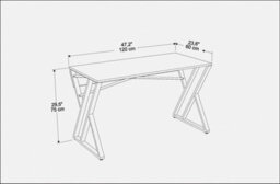 Decorotika Gyza Study And Writing Desk White Marble Effect Gold - thumbnail 6