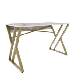 Decorotika Gyza Study And Writing Desk White Marble Effect Gold - thumbnail 5
